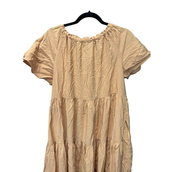 Lulus Present Moment Light Orange Bow Front Tiered Maxi Dress Small - Picture 9 of 15